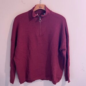 Men's Red Half-Zip Sweater